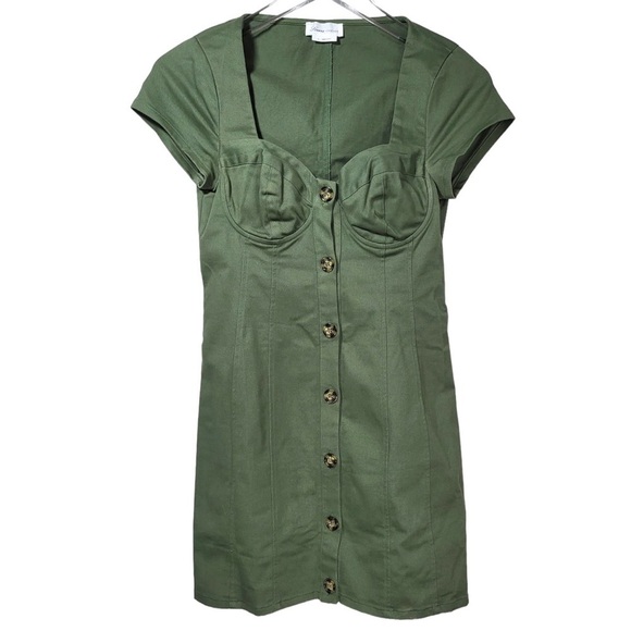 Lovers + Friends x Revolve Kaili Button Up Mini Dress in Green - Picture 4 of 11